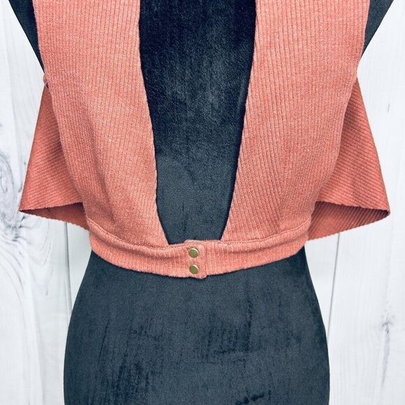 Free People Top Womens Sz XS Dusty Rose Ribbed Tank Top Open Sides Open Back - Picture 9 of 9
